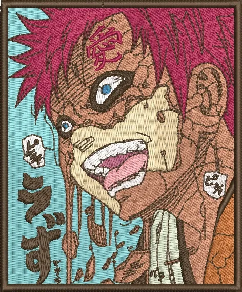  Gaara Intense Close Up with Sand Transformation  embroidery pattern preview