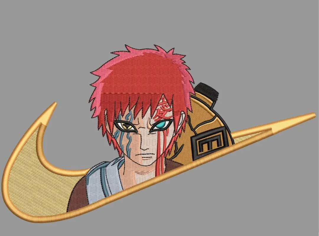  Gaara in Nike Swoosh Logo  embroidery pattern preview
