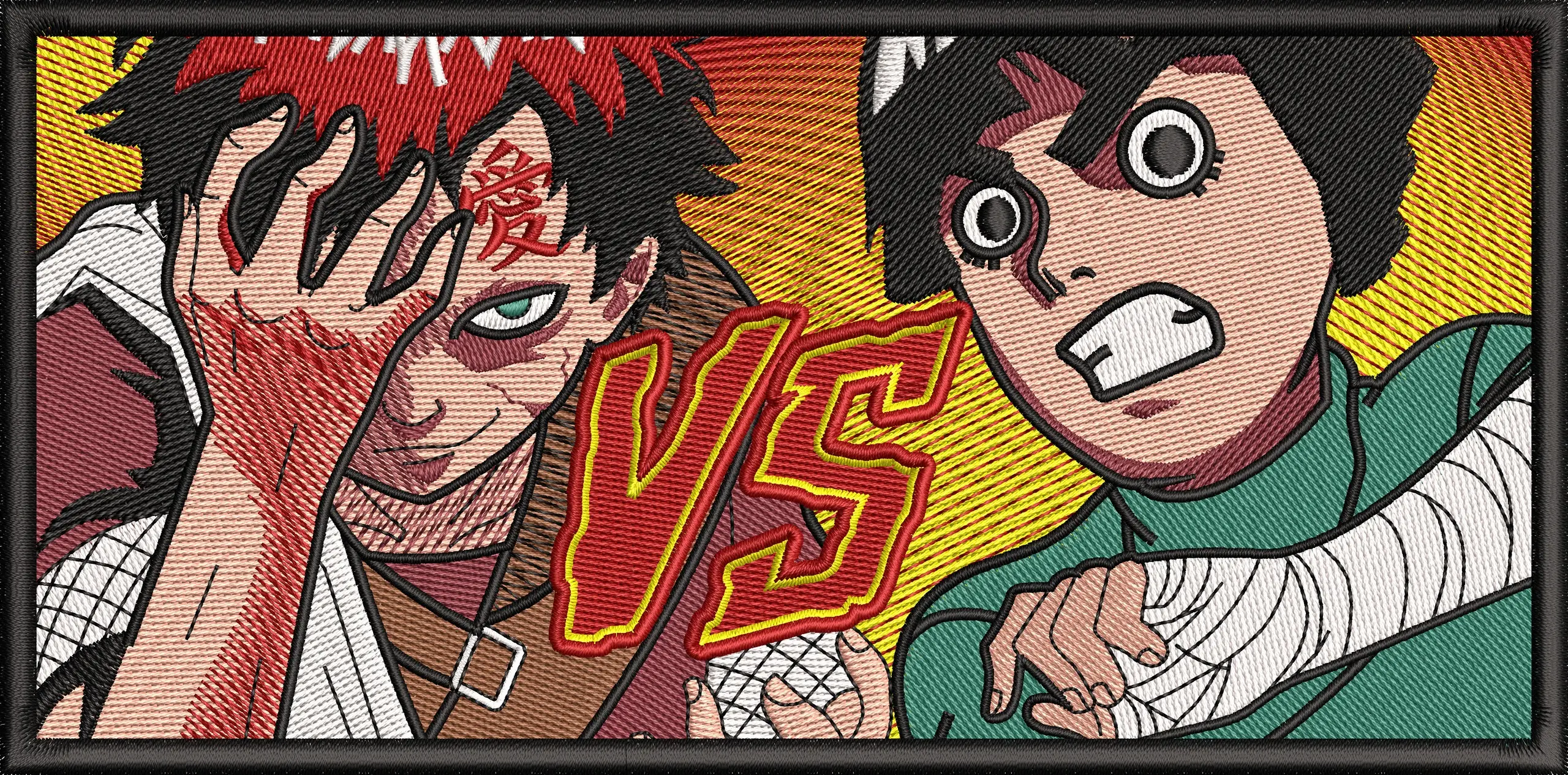  Gaara vs Rock Lee Embroidered Patch Style  embroidery pattern preview