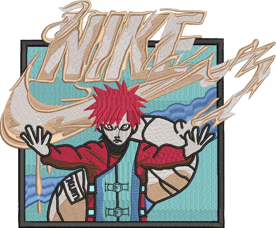  Gaara with Nike Logo Patch  embroidery pattern preview