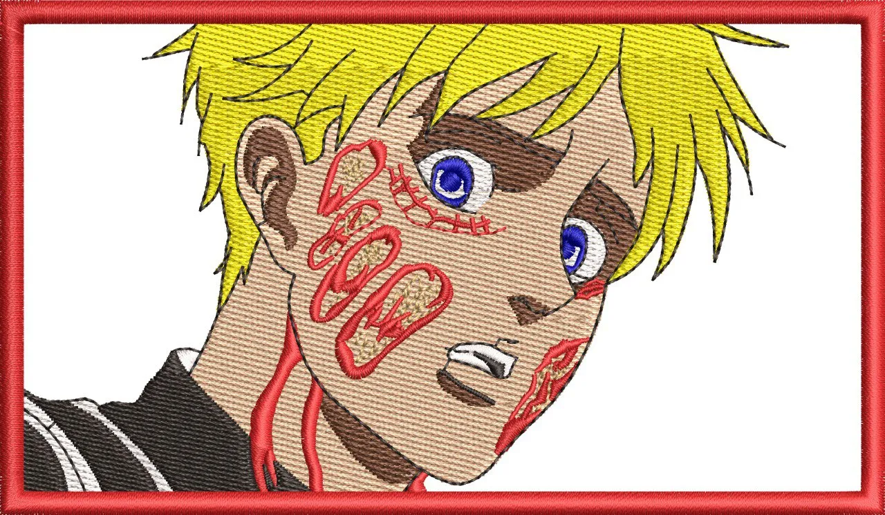  Gen Asagiri Shocked Expression Embroidered Patch Style  embroidery pattern preview