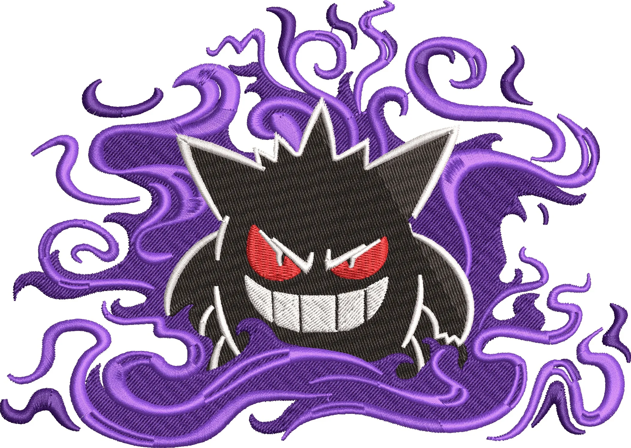  Gengar Surrounded by Purple Ghost Aura  embroidery pattern preview