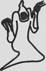  Ghost Outline Spooky Halloween  embroidery pattern preview