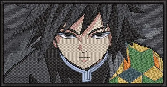  Giyu Tomioka Close Up Demon Slayer Patch Style  embroidery pattern preview