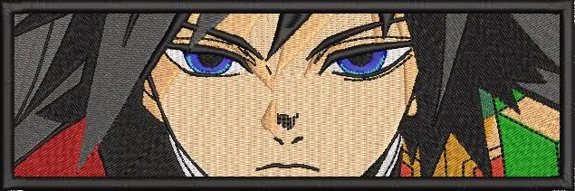  Giyu Tomioka Close Up Embroidery Patch  embroidery pattern preview