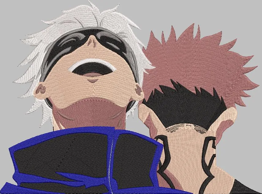  Gojo Satoru and Yuji Itadori Embroidery Art  embroidery pattern preview