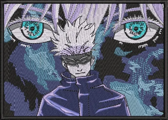  Gojo Satoru with Intense Blue Eyes  embroidery pattern preview