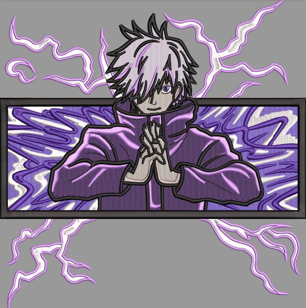  Gojo Satoru with Purple Lightning  embroidery pattern preview