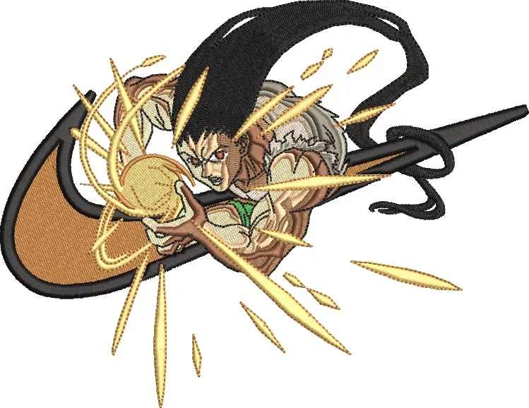  Gon Freecss Power Surge in Nike Logo  embroidery pattern preview