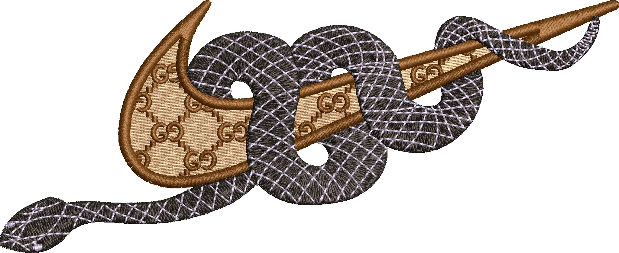  Gucci Nike Logo with Snake Embroidery  embroidery pattern preview