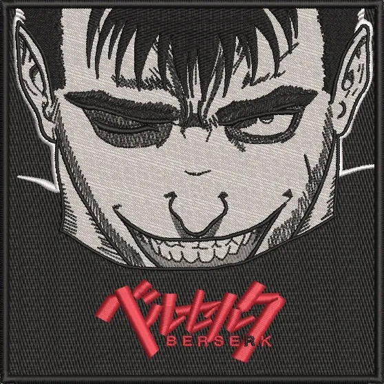  Guts Smirking Berserk Patch  embroidery pattern preview