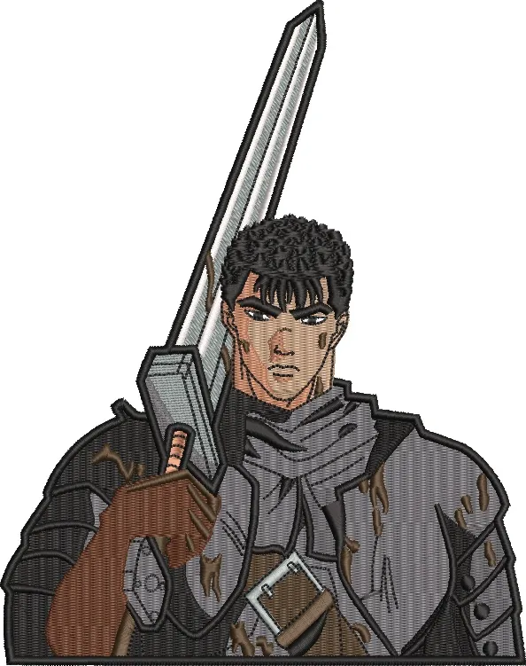 Guts from Berserk Sword Ready  embroidery pattern preview