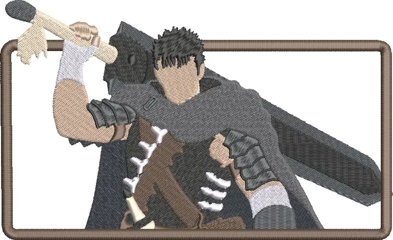  Guts with Dragonslayer Sword Embroidered Patch  embroidery pattern preview