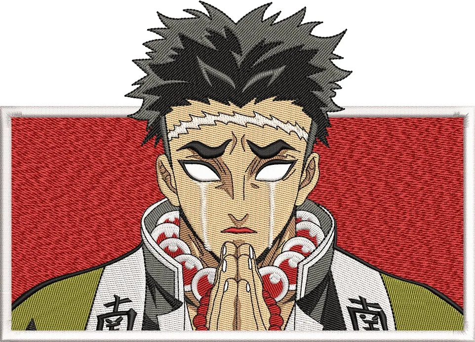  Gyomei Himejima Praying Demon Slayer Embroidery  embroidery pattern preview
