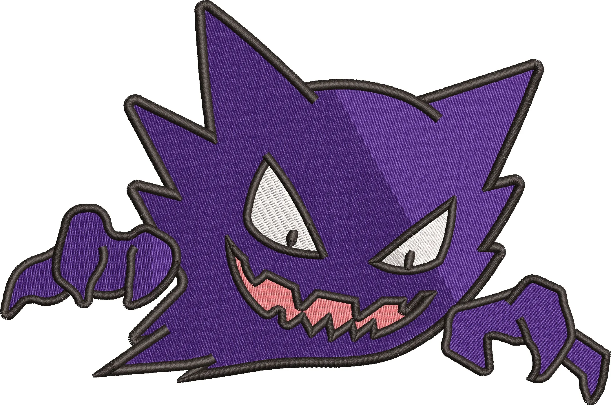  Haunter from Pokemon Embroidered Patch  embroidery pattern preview