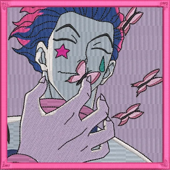  Hisoka with Butterflies Embroidery Patch  embroidery pattern preview