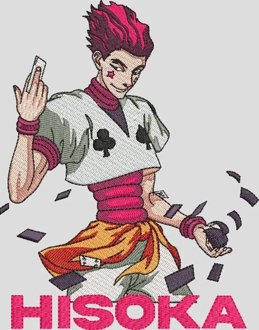  Hisoka with Playing Cards Embroidery  embroidery pattern preview