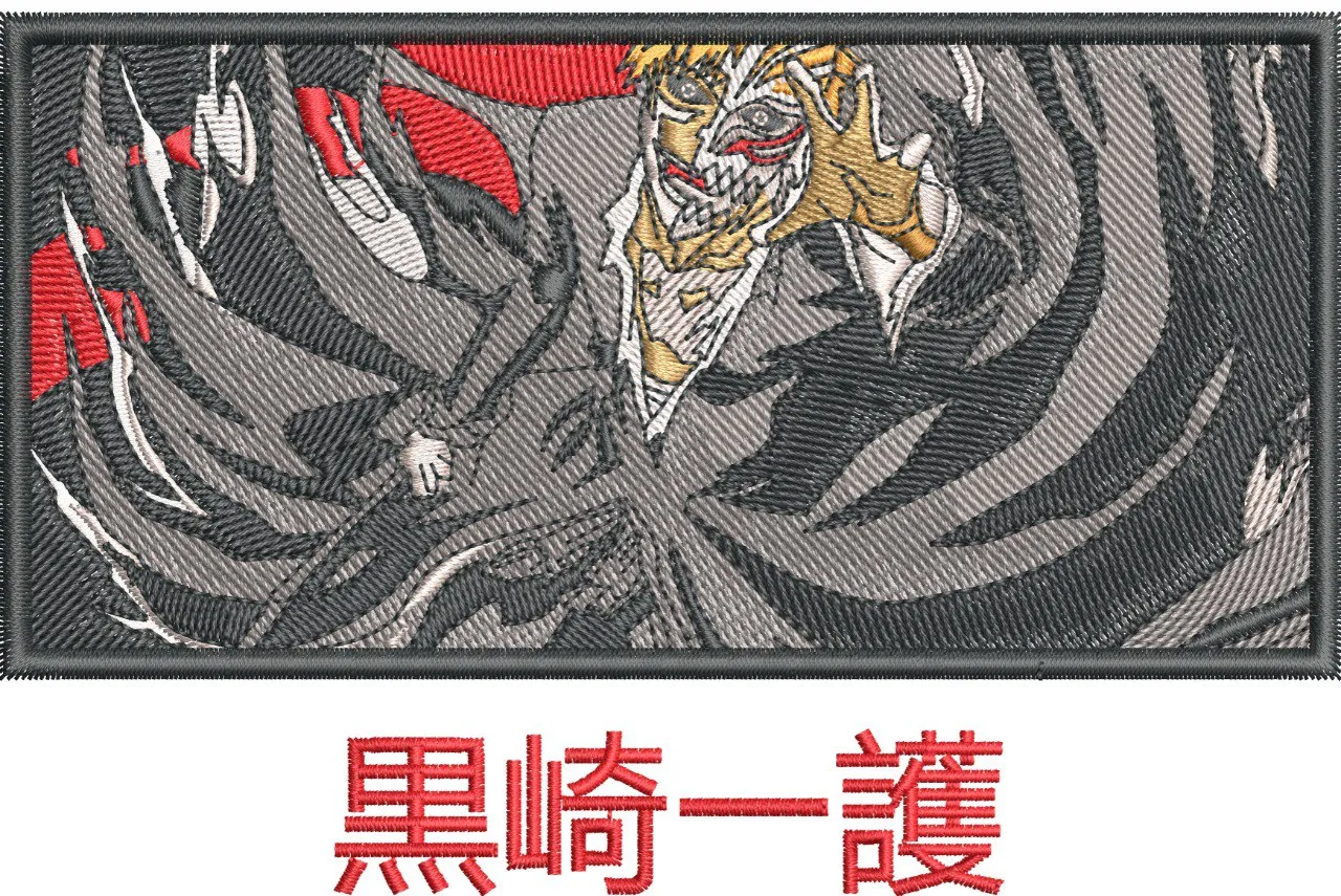  Hollow Ichigo Bleach Embroidered Patch  embroidery pattern preview