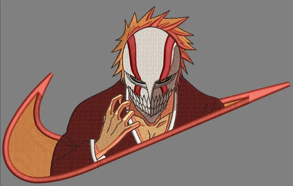  Hollow Ichigo with Nike Swoosh  embroidery pattern preview