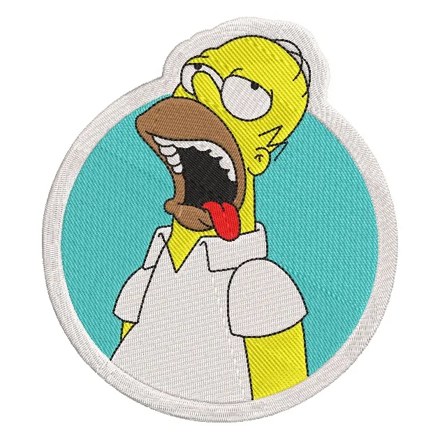  Homer Simpson Drooling Embroidered Patch  embroidery pattern preview