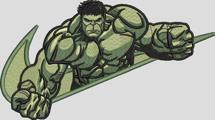  Hulk with Nike Logo Embroidery  embroidery pattern preview