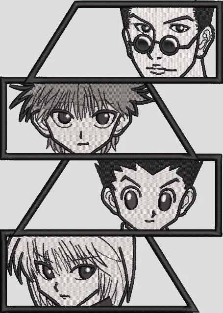  Hunter x Hunter Main Characters Panel Design  embroidery pattern preview