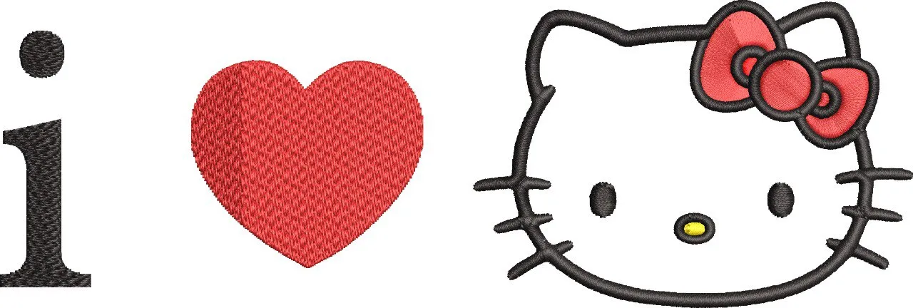  I Love Hello Kitty Embroidery  embroidery pattern preview