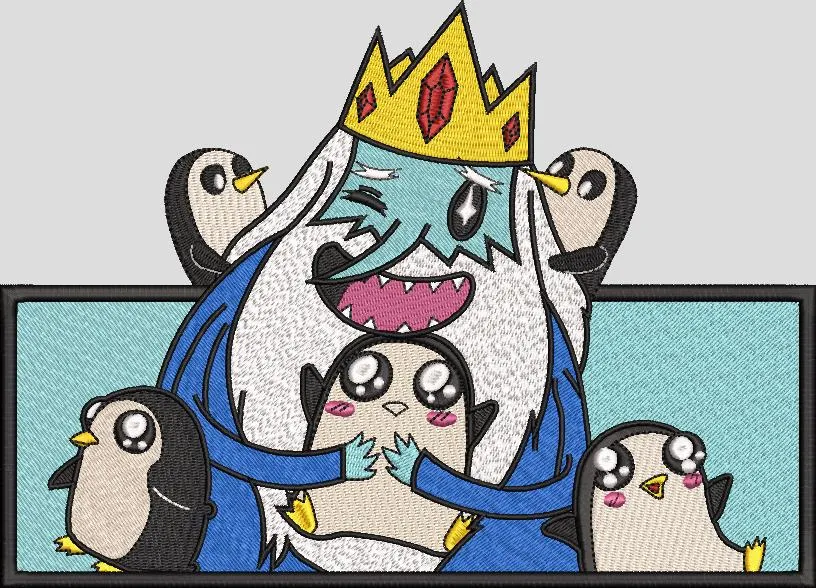  Ice King with Gunter Penguins Embroidery  embroidery pattern preview