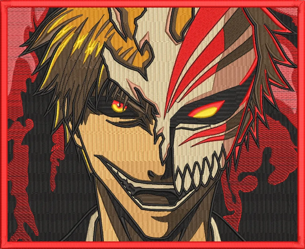 Ichigo Hollow Mask Split Face Embroidery  embroidery pattern preview