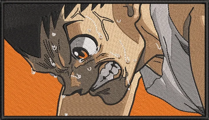  Intense Anime Character Close Up with Sweat  embroidery pattern preview
