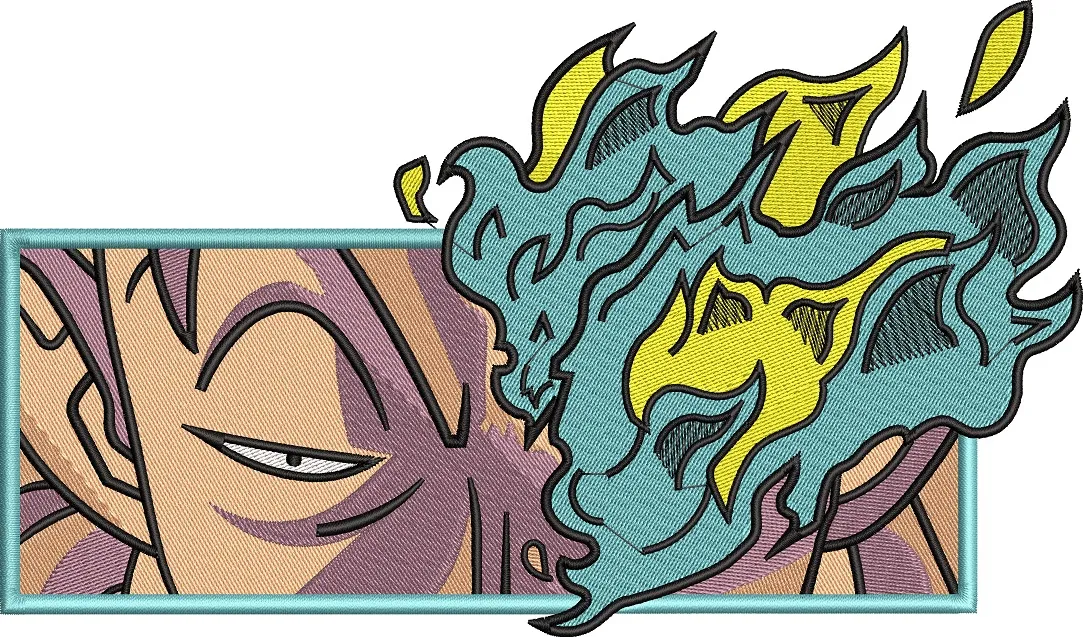  Intense Anime Eye with Blue Flames  embroidery pattern preview