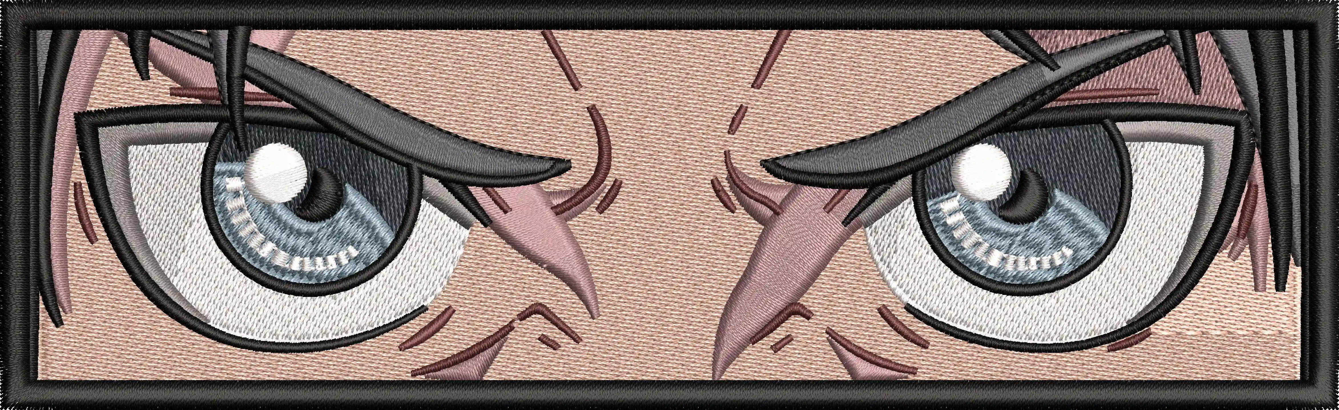  Intense Anime Eyes Close Up Rectangular Patch  embroidery pattern preview