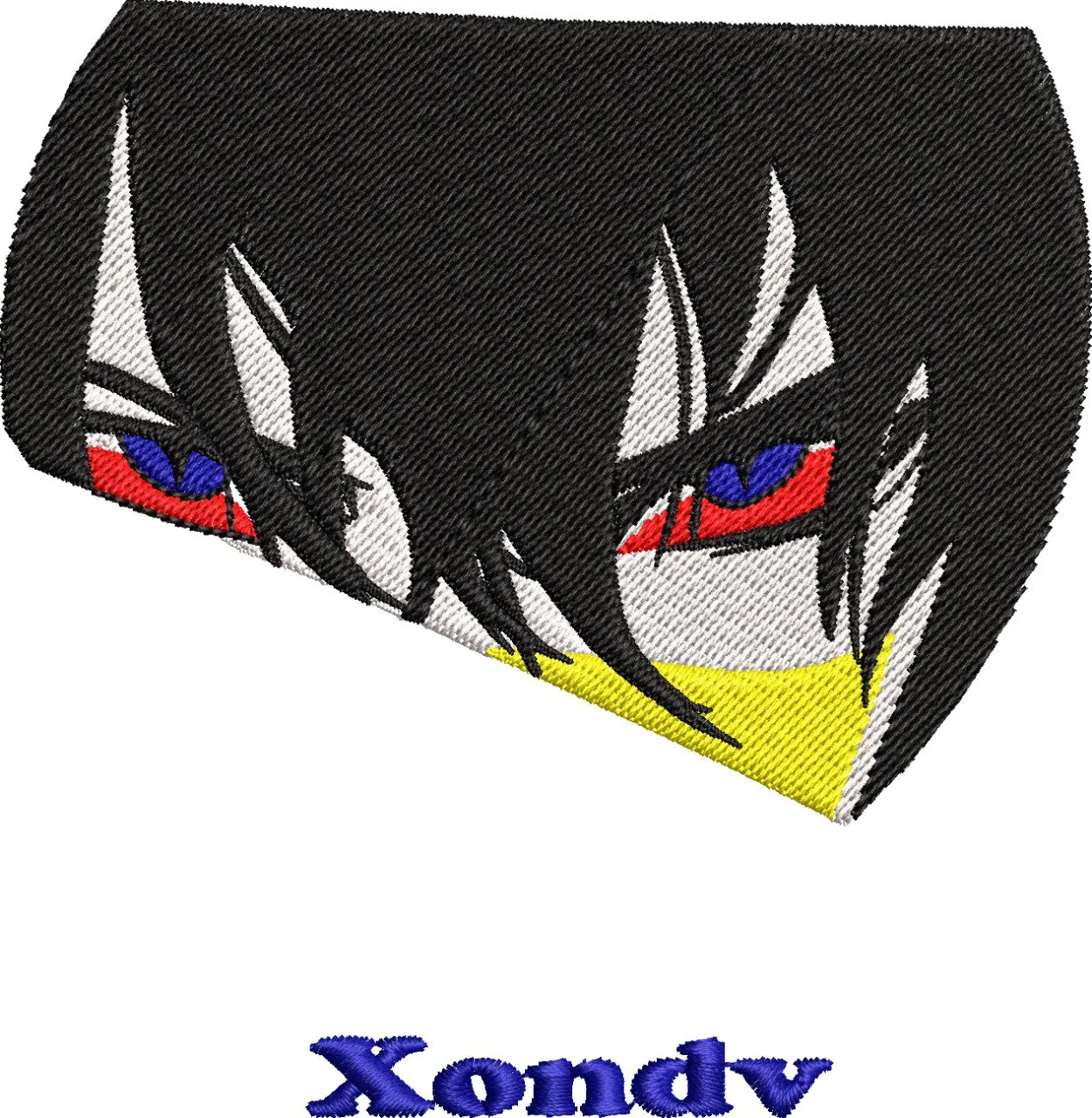  Intense Anime Eyes with Black Hair Embroidery  embroidery pattern preview