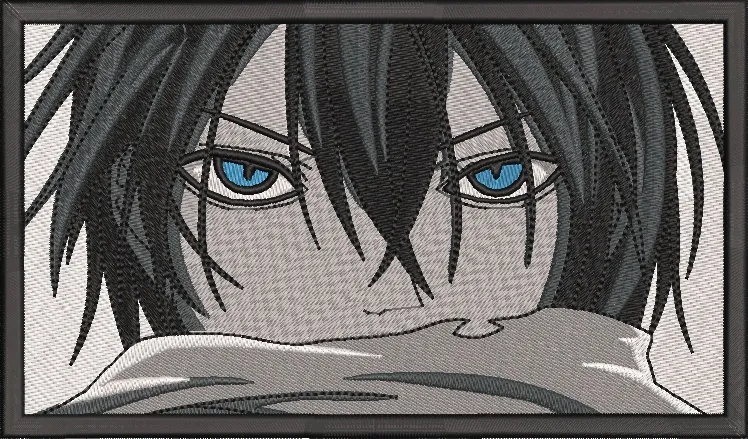  Intense Blue Eyed Anime Character Close Up  embroidery pattern preview