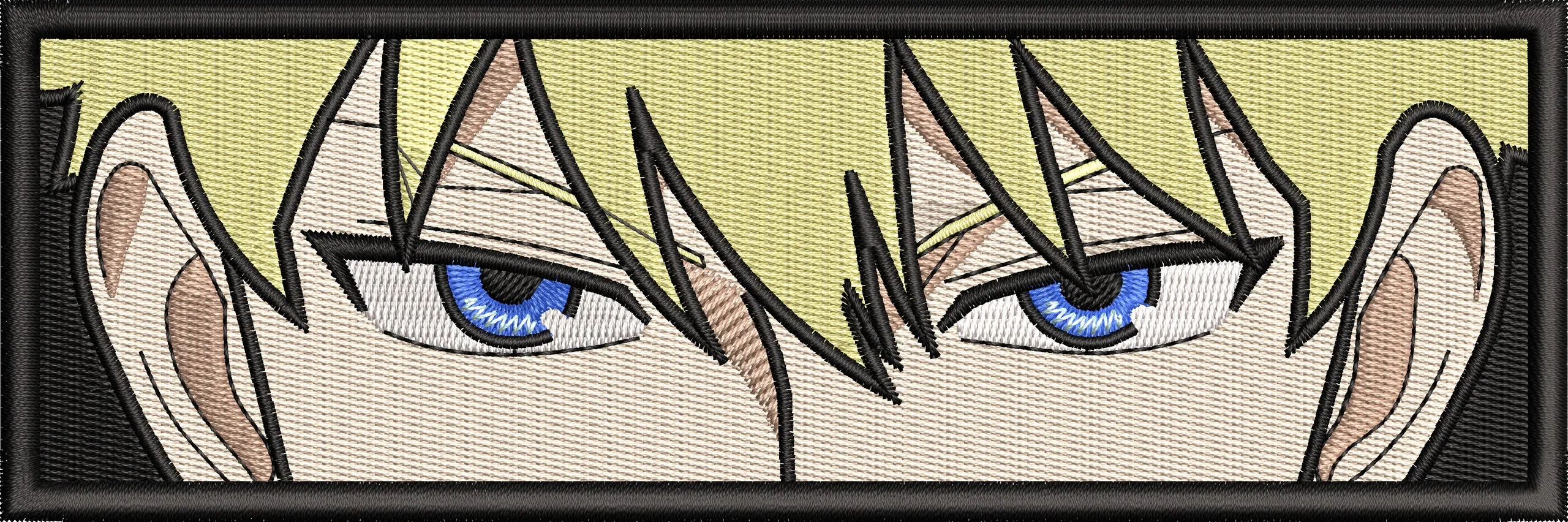  Intense Blue Eyes Anime Character Patch  embroidery pattern preview