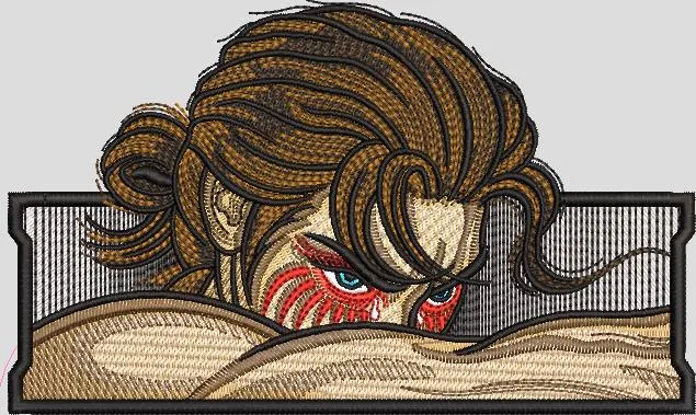  Intense Male Anime Character with Red Marks  embroidery pattern preview