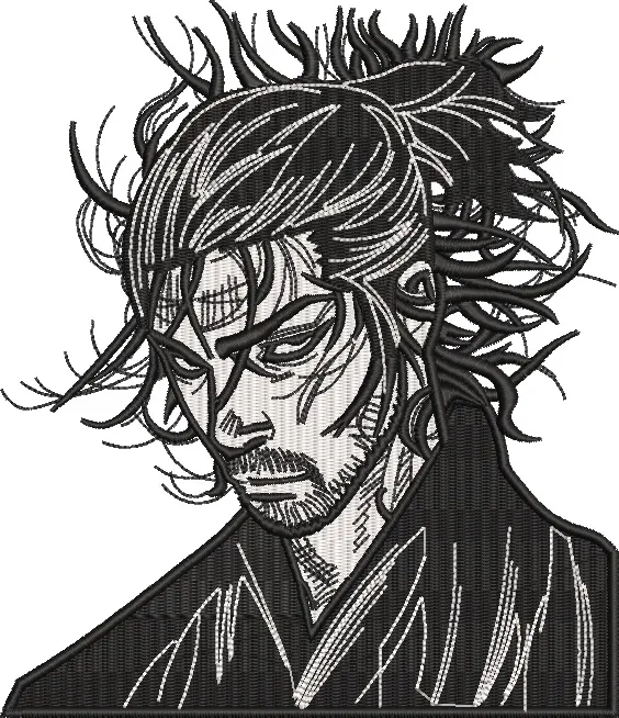  Intense Samurai Portrait Embroidery  embroidery pattern preview