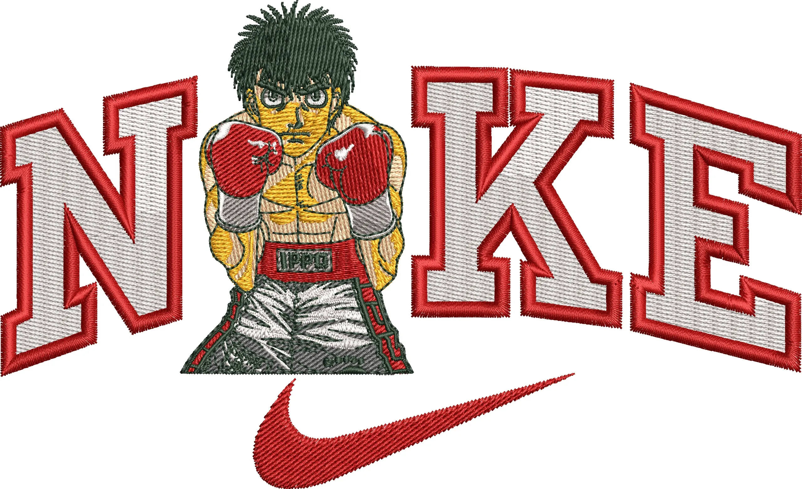 Ippo Makunouchi in Nike Logo Boxing Theme  embroidery pattern preview