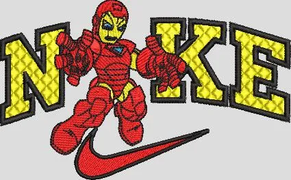  Iron Man Mascot in Nike Logo  embroidery pattern preview