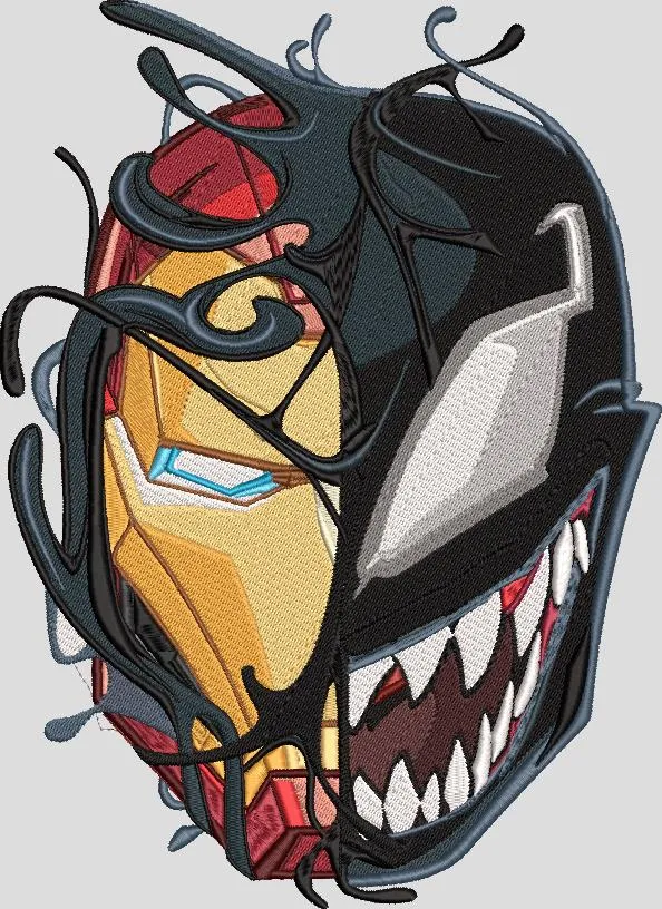 Iron Man and Venom Symbiote Fusion  embroidery pattern preview