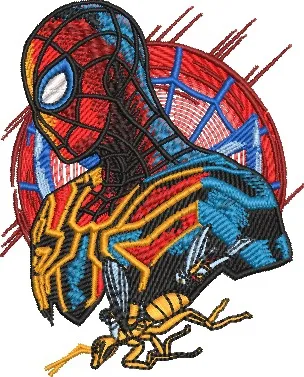  Iron Spider with Web Background  embroidery pattern preview