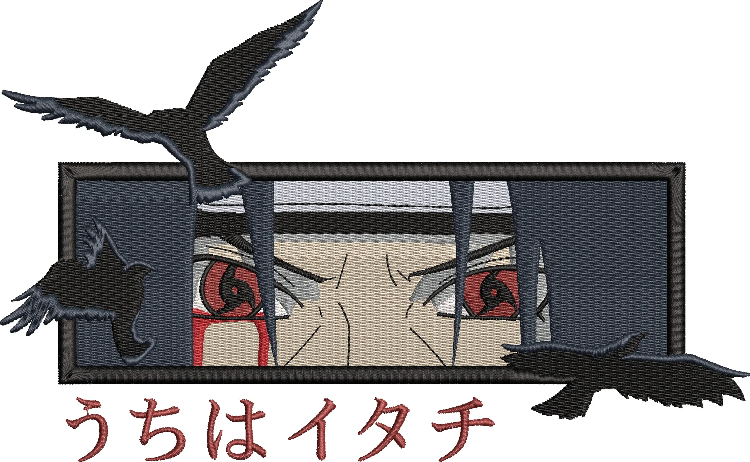  Itachi Uchiha Eyes with Crows Embroidery  embroidery pattern preview