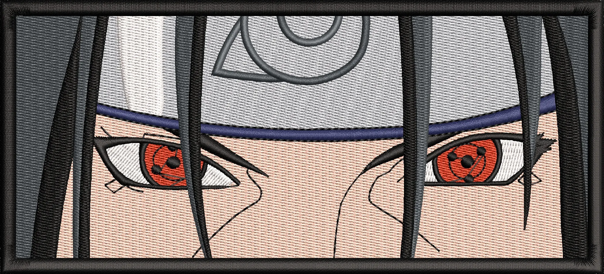  Itachi Uchiha Intense Eyes Headband Patch  embroidery pattern preview