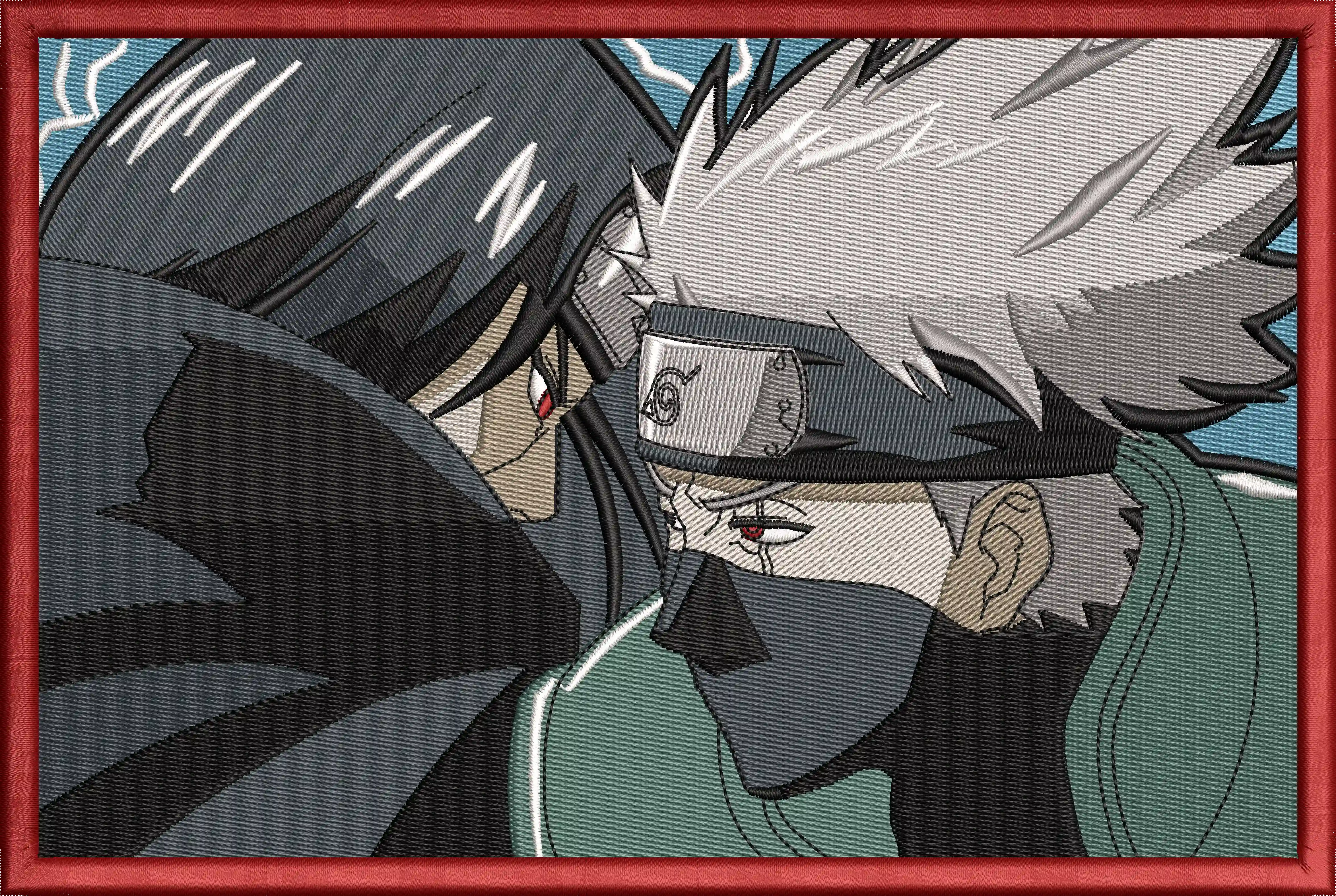  Itachi Uchiha vs Kakashi Hatake Embroidered Faceoff  embroidery pattern preview