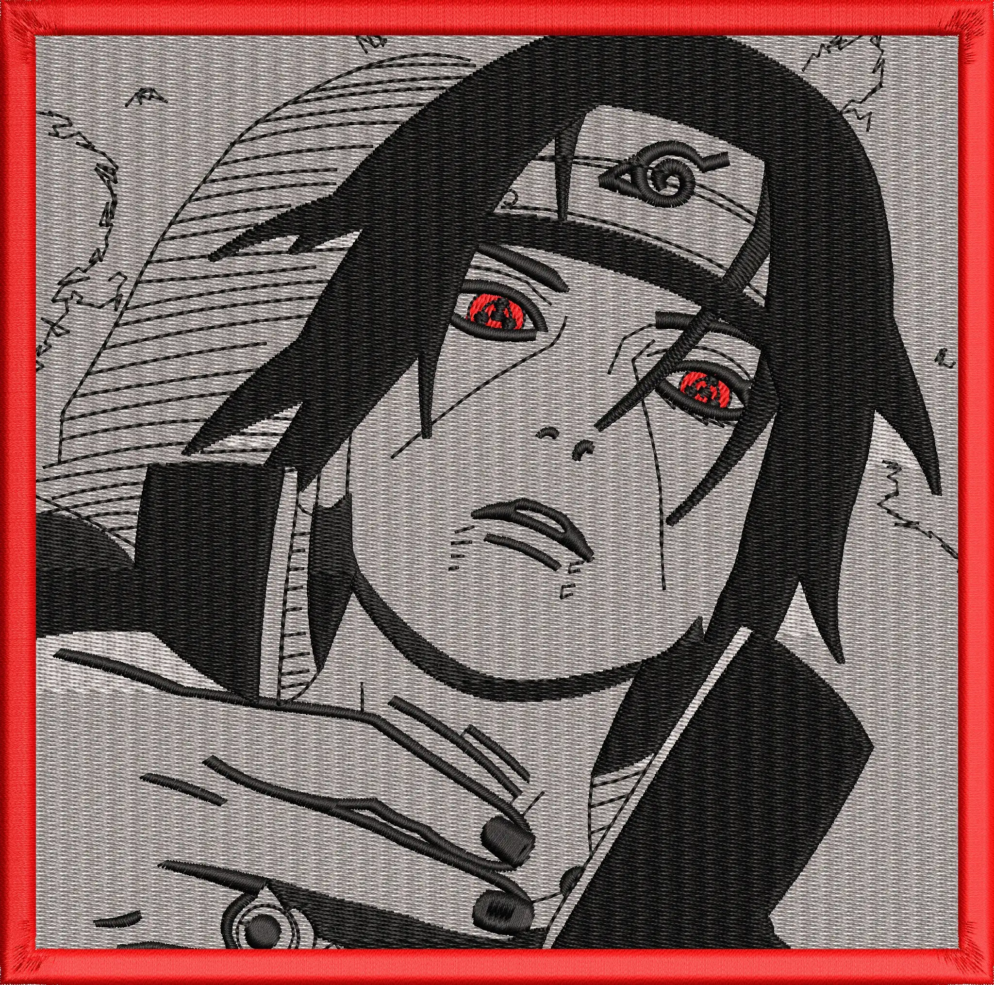  Itachi Uchiha with Sharingan Embroidery Style  embroidery pattern preview