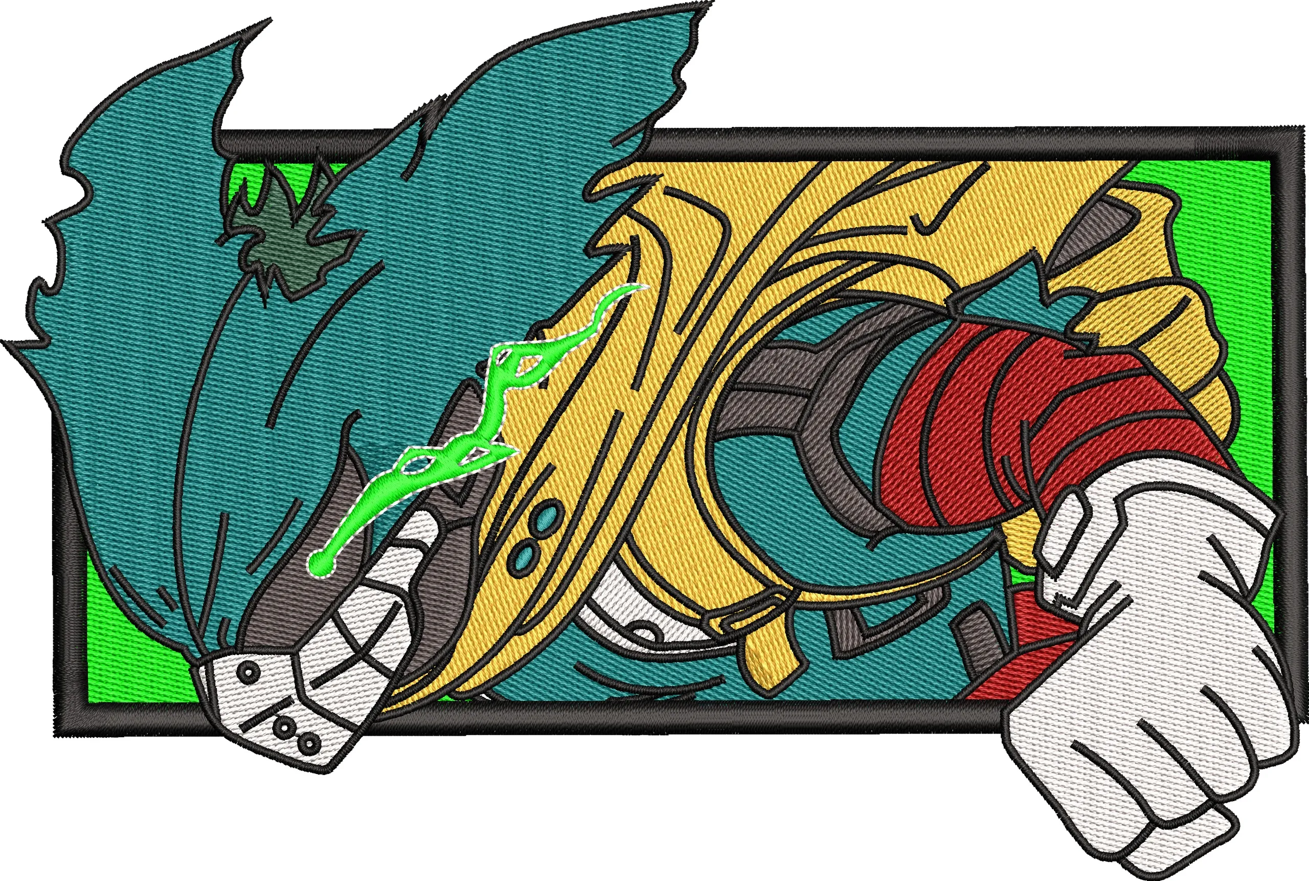  Izuku Midoriya Punching Patch Style  embroidery pattern preview