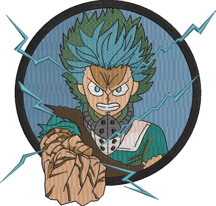 Izuku Midoriya with Electric Powers Punch  embroidery pattern preview
