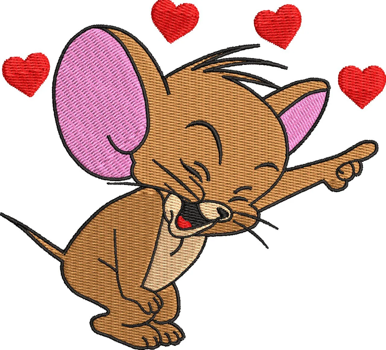  Jerry Laughing with Hearts  embroidery pattern preview