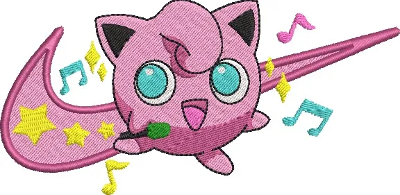  Jigglypuff Singing with Music Notes  embroidery pattern preview