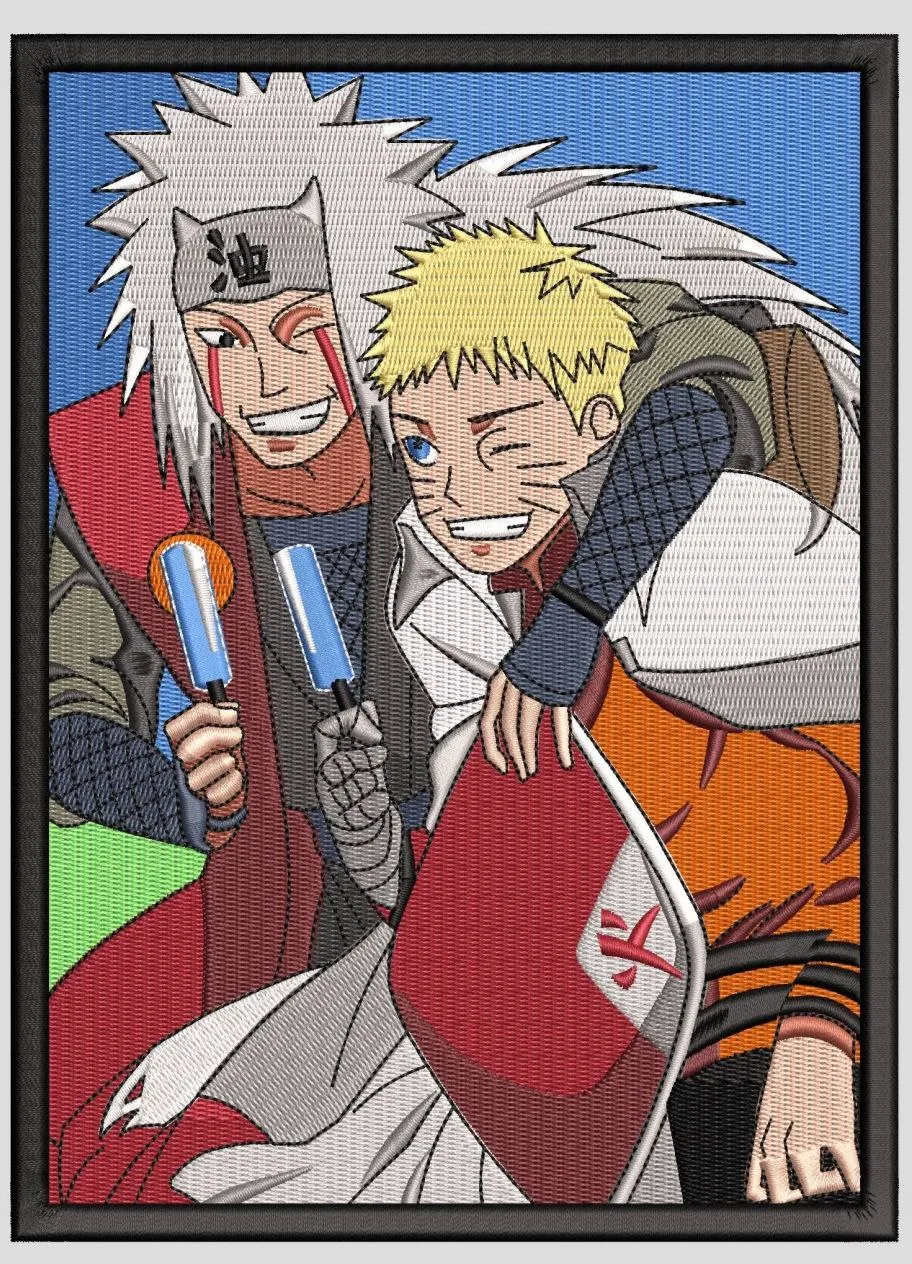  Jiraiya and Naruto Friendly Pose Embroidery  embroidery pattern preview